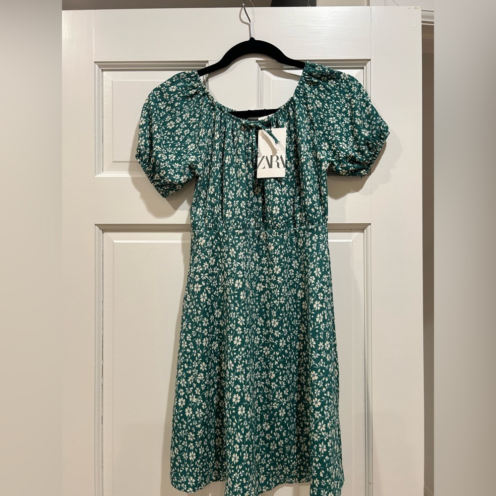 Zara Green Floral Dress